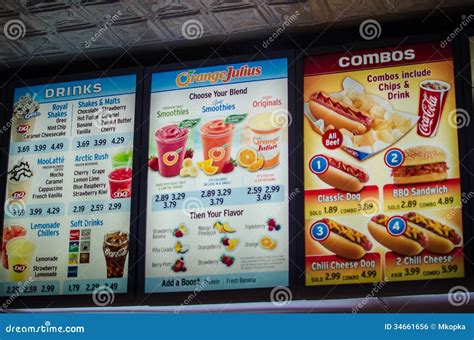 Dairy Queen and Orange Julius Menu Board Editorial Photo - Image of ...