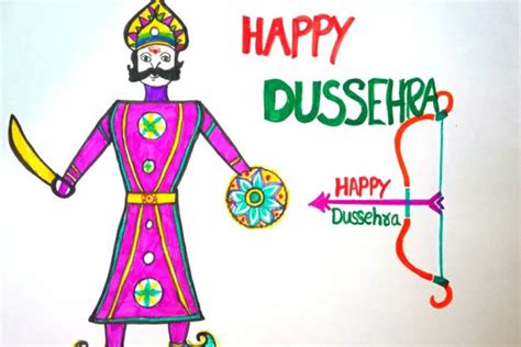 How to draw Ravana for Dussehra | Dussehra Drawing for Kids - #1 ...