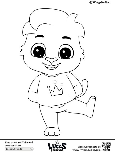 Free Happy Lucas Coloring Page to download and color.