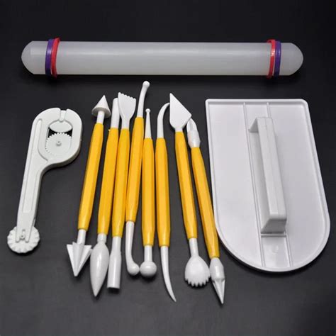 New 11 pcs Cake Fondant Gumpaste Decorating Tools Modeling Tools Set Fondant Smoother Fondant ...