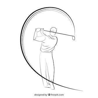 Premium Vector | Sketchy golfer