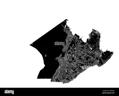 Salvador, Brazil, high resolution vector map with city boundaries, and ...