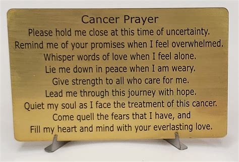 Cancer Prayer BRASS Wallet Card Includes Free Custom Card - Etsy