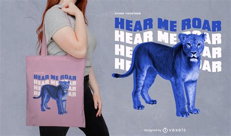 Hear Me Roar Lion T-shirt Design PSD Editable Template