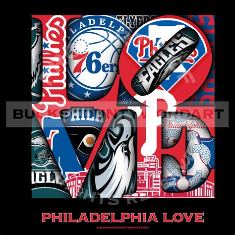 Philadelphia Eagles Flyers Sixers Phillies LOVE Poster 11x17 | Etsy