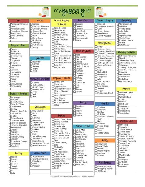 10 Free Printable Grocery List Templates (Shopping Lists)