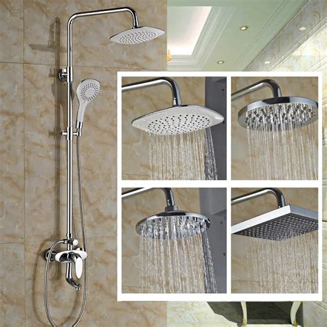 4 Types Shower Head Bathroom Shower Mixer Taps Adjustable Faucet W/ ABS ...