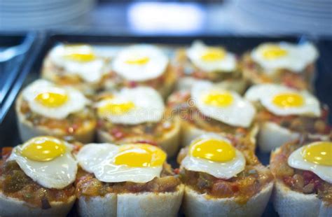 Spanish Cuisine Egg Tapas Dishes in Restaurant Stock Image - Image of eating, pickled: 55339049