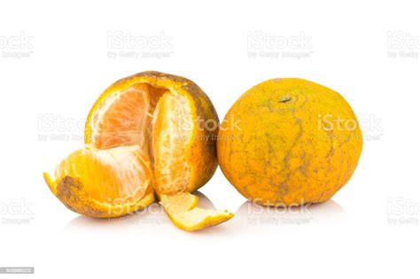 Orange Rotten Dirty Ripe Peel Isolated On White Background Stock Photo - Download Image Now - iStock