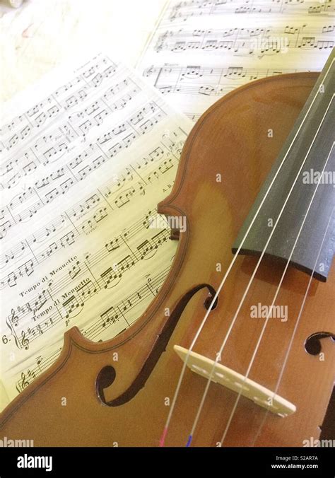 Violin with Sheet Music Stock Photo - Alamy