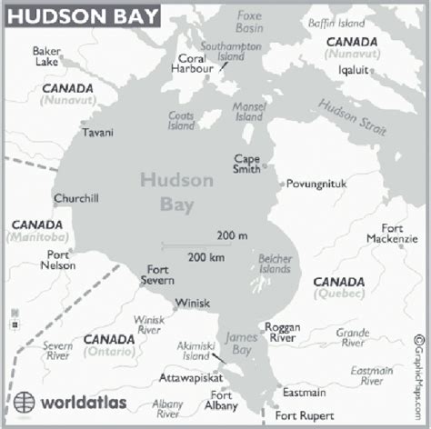 Hudson Bay, James Bay and surrounding territories. | Download ...