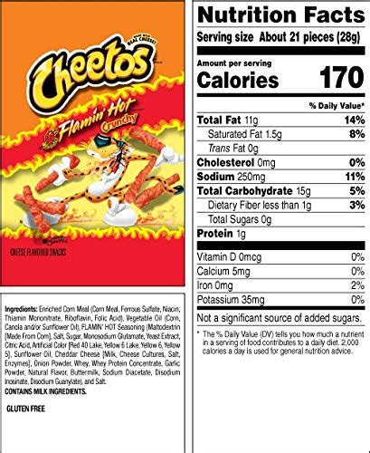 Big Bag Of Hot Cheetos Nutrition Facts - Nutrition Pics