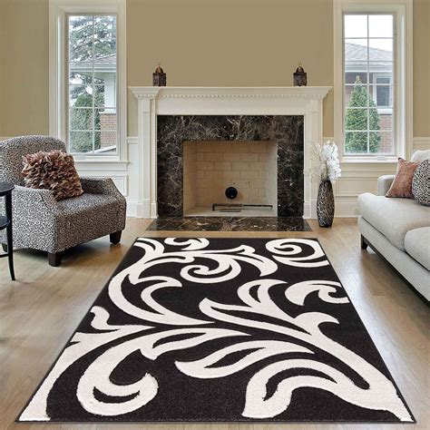 Modern Area Black & White Rug For Living Room | Imperial Rooms