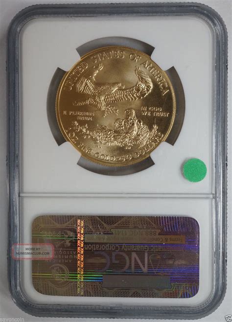 2009 W $50 American Gold Eagle 1 Oz Ngc Ms70