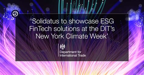 Solidatus to showcase ESG FinTech solutions at the DIT's New York ...