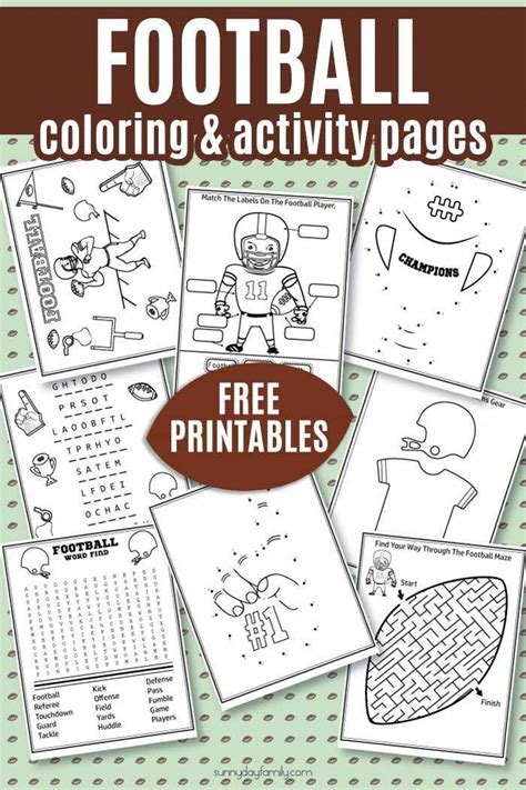 FREE Football Activity Pack for kids! Super cute football coloring ...