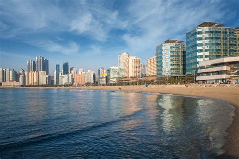 Busan haeundae beach stock photo. Image of morning, green - 111790208