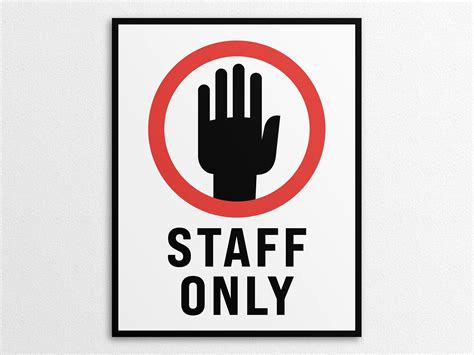 Printable Staff Only Signs, US Letter and A4 Sizes, Instant Download PDF by WriteIdeaDesign on ...