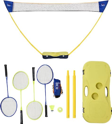 HOMCOM Portable Badminton Net Set with 9.5x5 ft Net, Foldable Badminton Net with 2 Shuttlecocks ...