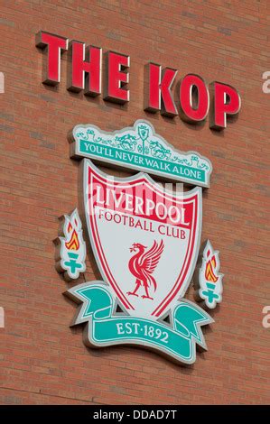 The Spion Kop end of Anfield stadium in Liverpool overlooks many its Stock Photo: 59851375 - Alamy