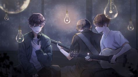 HD wallpaper: anime, anime boys, headphones, guitar | Anime, Anime boy, Anime wallpaper