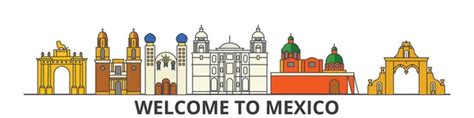 Mexico outline Vector Art Stock Images | Depositphotos