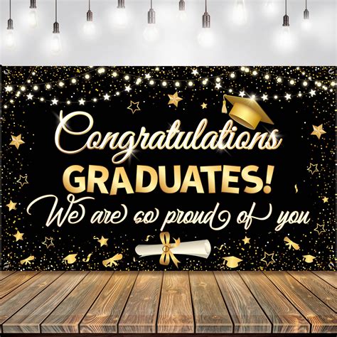 Buy KatchOn, Congratulations Graduate Banner 2024 - Large 72x44 Inch | Black and Gold Graduation ...