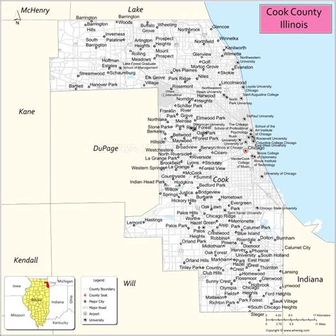 Map of Cook County, Illinois - Where is Located, Cities, Population, Highways & Facts | Illinois ...