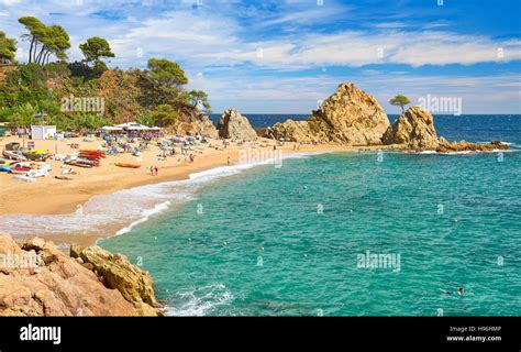 Platja de la Mar Menuda, Tossa del Mar, Costa Brava Beach, Catalonia ...