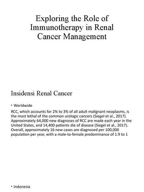 Exploring The Role of Immunotherapy in Renal Cancer | PDF