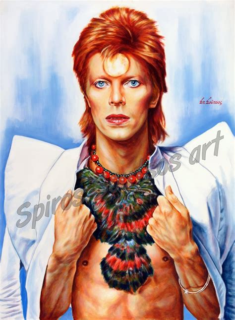 David Bowie painting portrait, Ziggy Stardust poster artwork