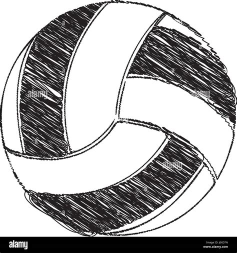 monochrome hand drawn sketch of volleyball ball Stock Vector Image ...