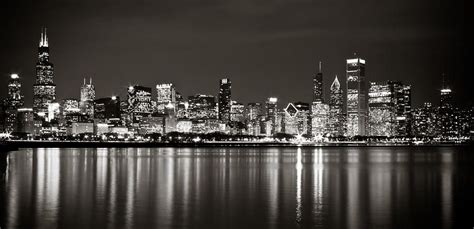 Chicago Skyline - Black And White Photograph - Chicago Skyline - Black ...