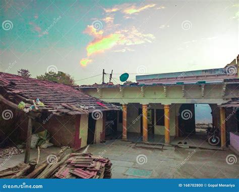 Sky Clouds Background and Village House Stock Photo - Image of ...