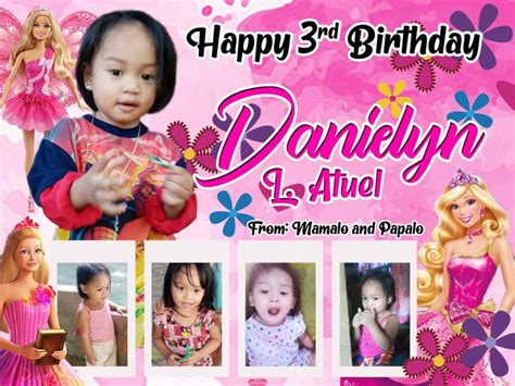 3x4 3RD BIRTHDAY DENIELYN Barbie Theme