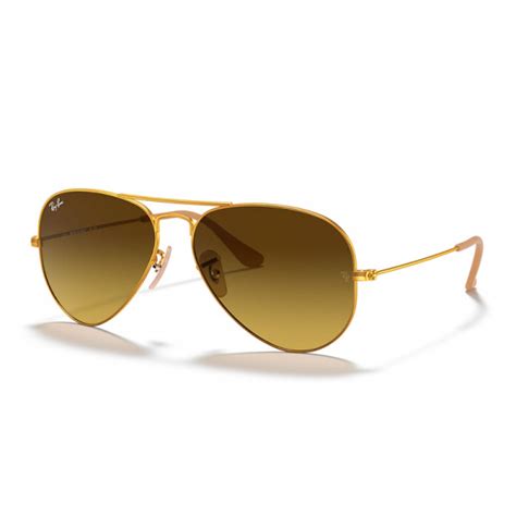 Rb3025 aviator large metal 112/85 matte gold brown gradient - Sabina