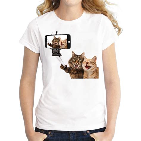 Fashion Funny Cats Women T Shirts Short Sleeve Casual Lady 3D Lovely ...