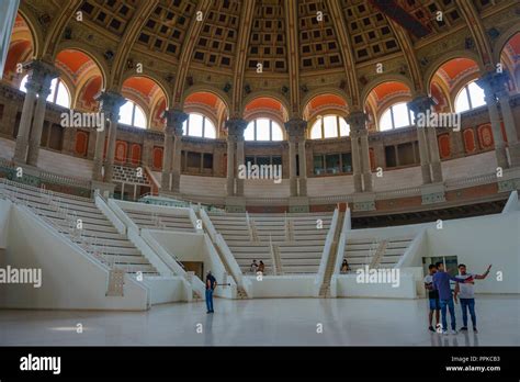 Interior of the Museu Nacional d'Art de Catalunya or National Art ...