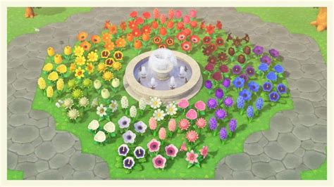 Creating A Stunning Acnh Flower Rainbow Garden In 2023 - Maantje