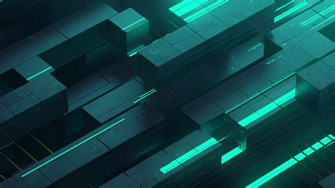 5120x2880 3d Abstract Neon Glow Teal Digital Art Shapes 5K ,HD 4k Wallpapers,Images,Backgrounds ...