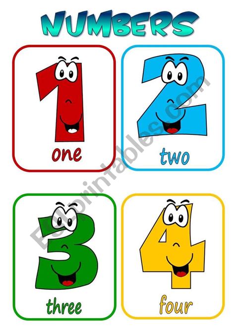 Numbers 1-10 flashcards - ESL worksheet by mada_1