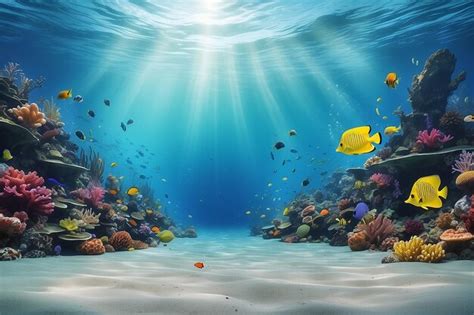 Premium Photo | Underwater Scene Background with copy space