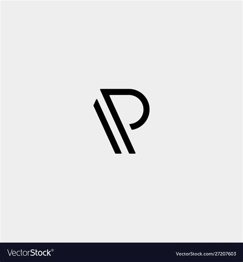 Letter p ap monogram logo design minimal Vector Image