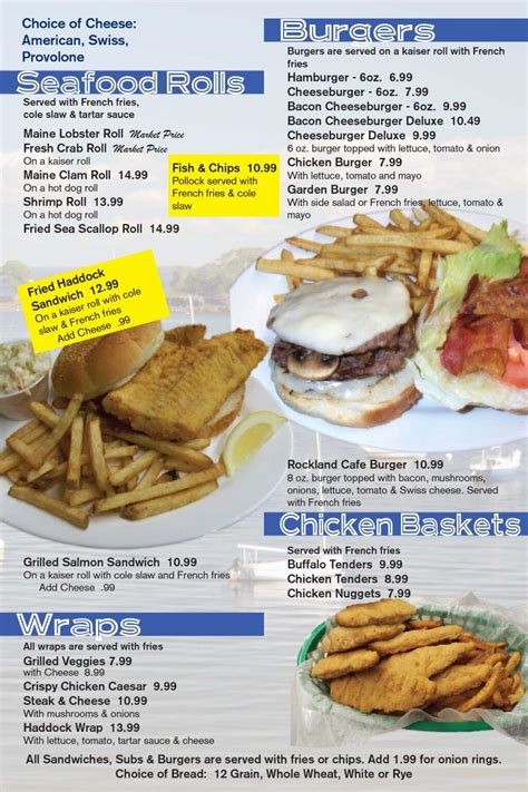 Rockland Café Menu | Breakfast, Lunch, Dinner