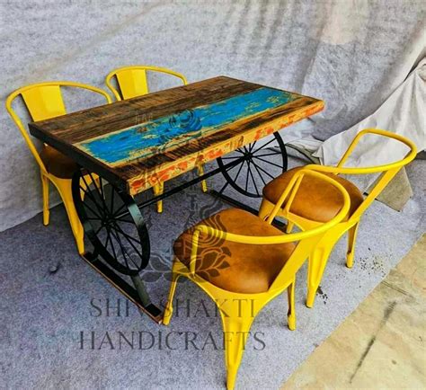 4 Seater wooden chairs Industrial Dining Table Set at Rs 13500/set in Jodhpur