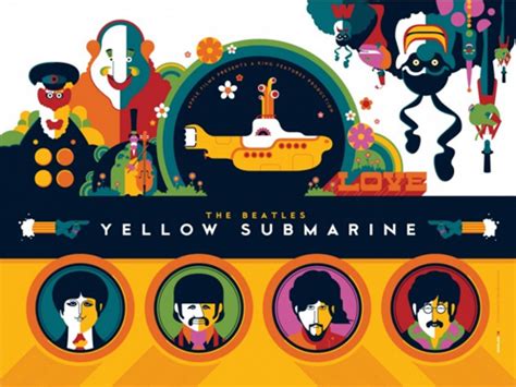 Beatles Yellow Submarine art prints by Tom Whalen