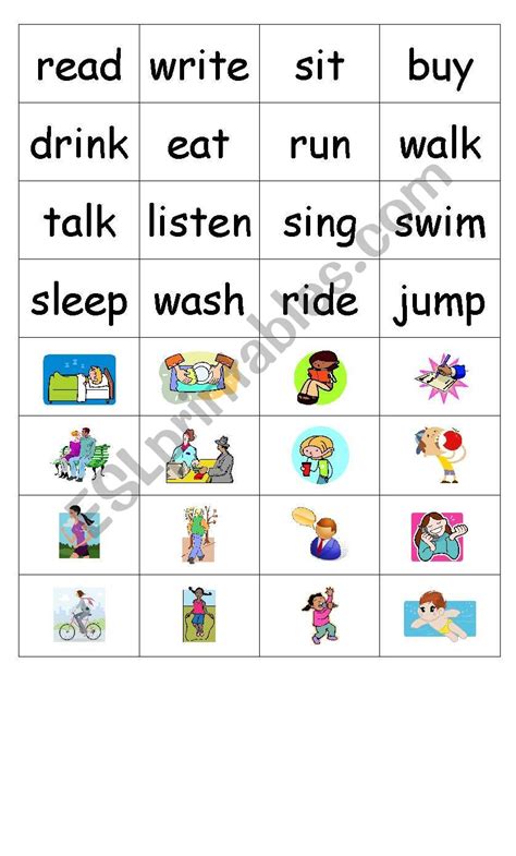 action words memory game - ESL worksheet by frantrivelli