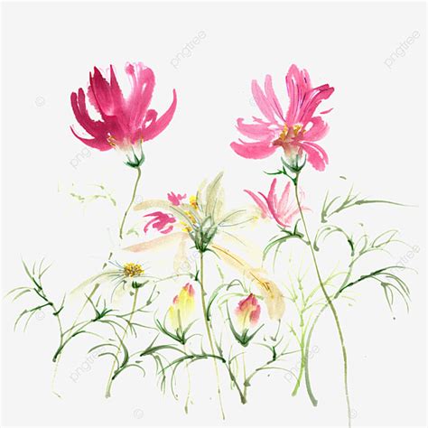 Sway PNG Picture, Swaying Flowers, Ink Painting, Hand Draw, Chinese ...