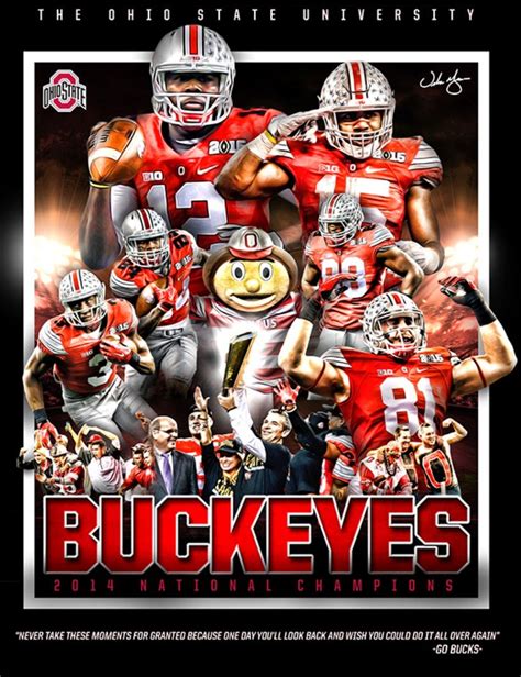 2014 Ohio State Buckeyes National Champions Poster