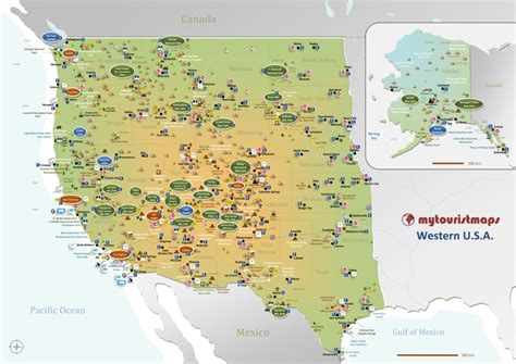 mytouristmaps.com - Interactive travel and tourist map of WESTERN USA